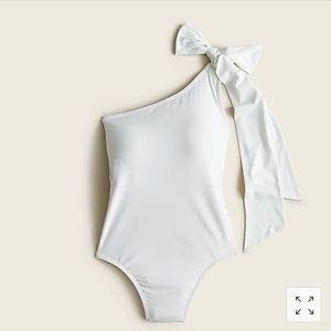 NWT J. CREW Bow-tie one-shoulder swimsuit